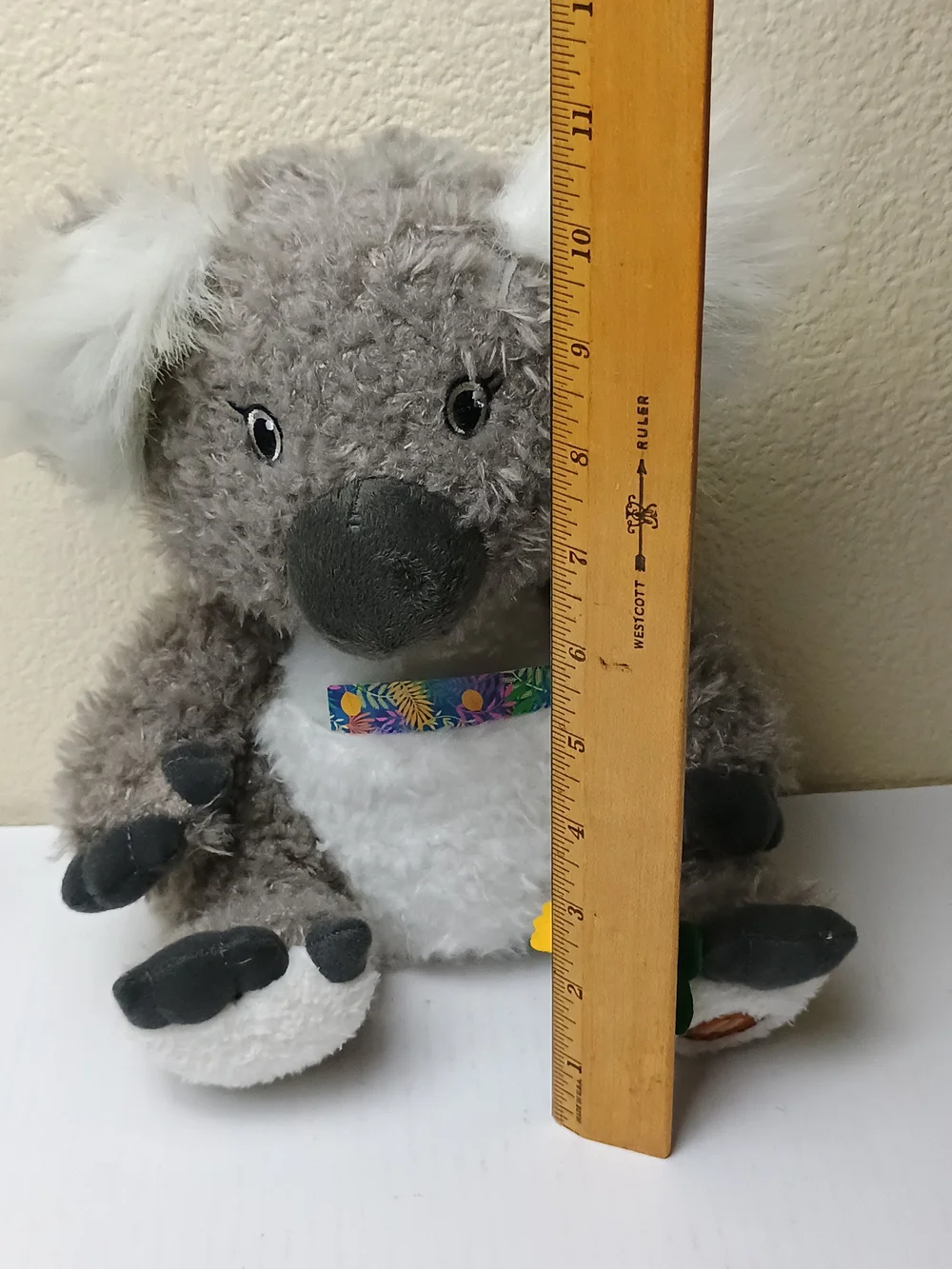 Little Brownie Bakers Plush Gray/ White Koala Stuffed Animal with Flower Accent